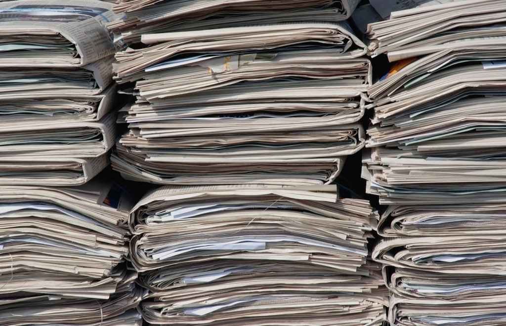 News papers stacked